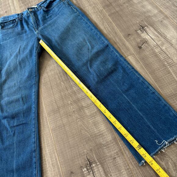 Nili Lotan Straight Leg Dark Wash Mid-Rise Jeans Frayed Hem Women's 26 - Picture 4 of 8